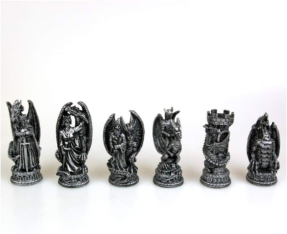 Luxury Dragon Chess Set 43cm Bronze | Hand-Painted Resin Pieces on Glass Board