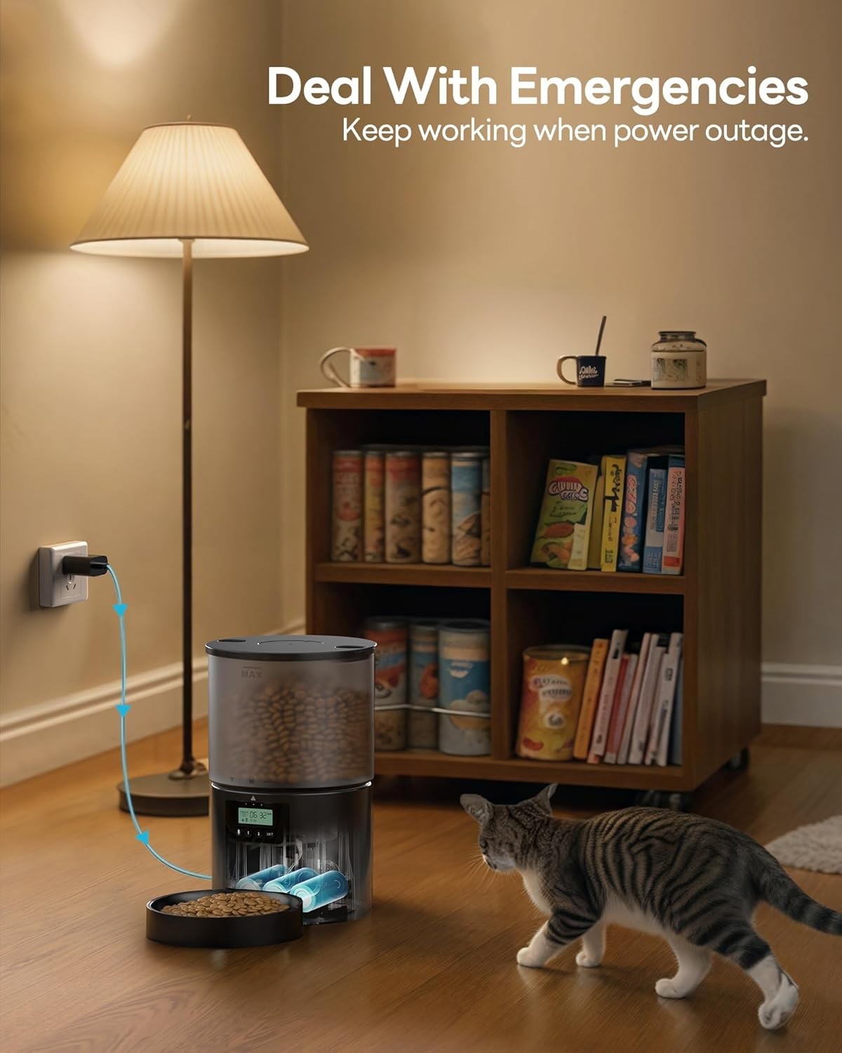 Automatic Cat Feeder 4L Timer Food Dispenser 6 Meal Voice Recorder Lock