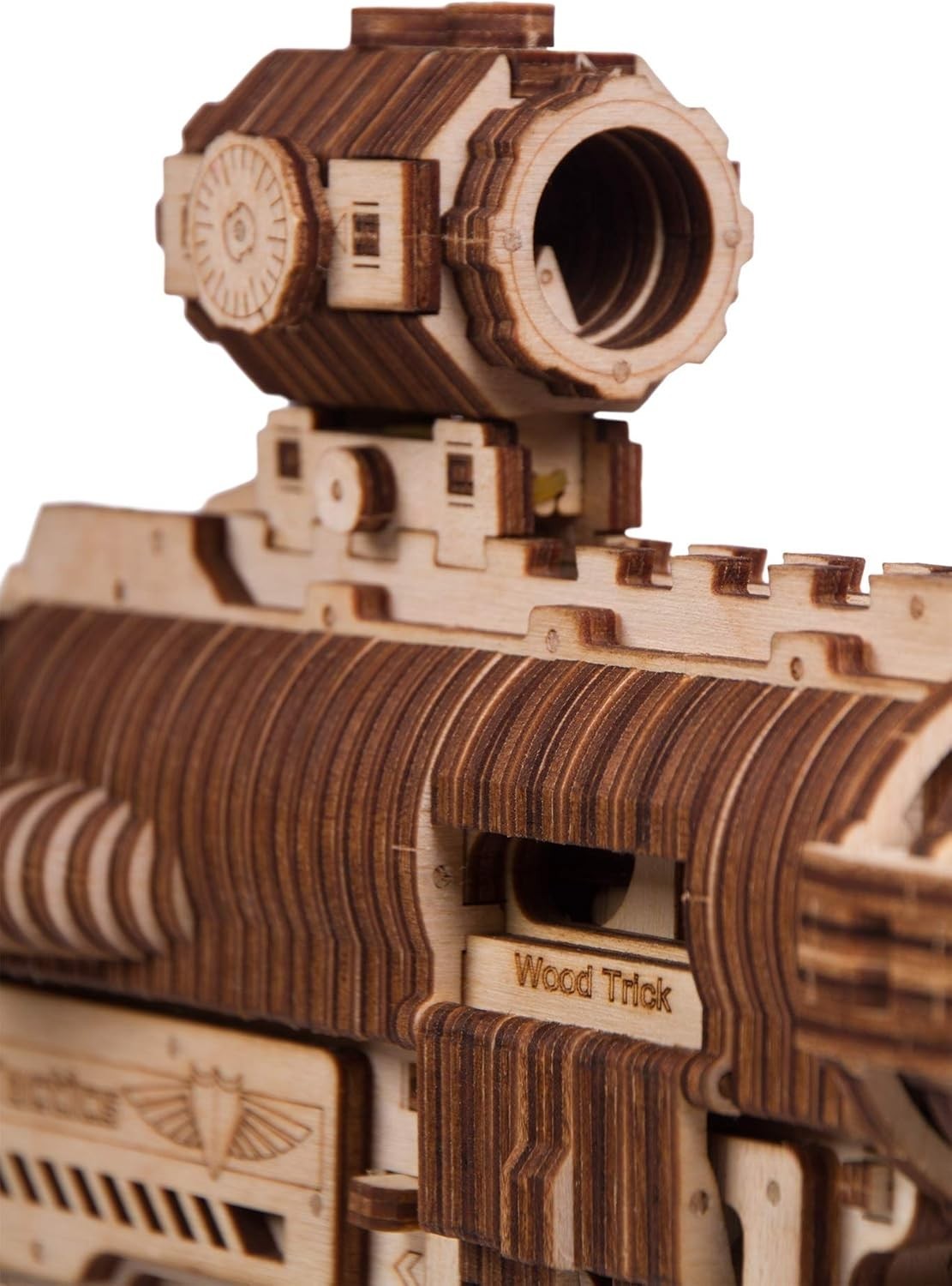 3D Wooden Toy Rifle Puzzle Kit 496PCS Mechanical DIY Model Build Set