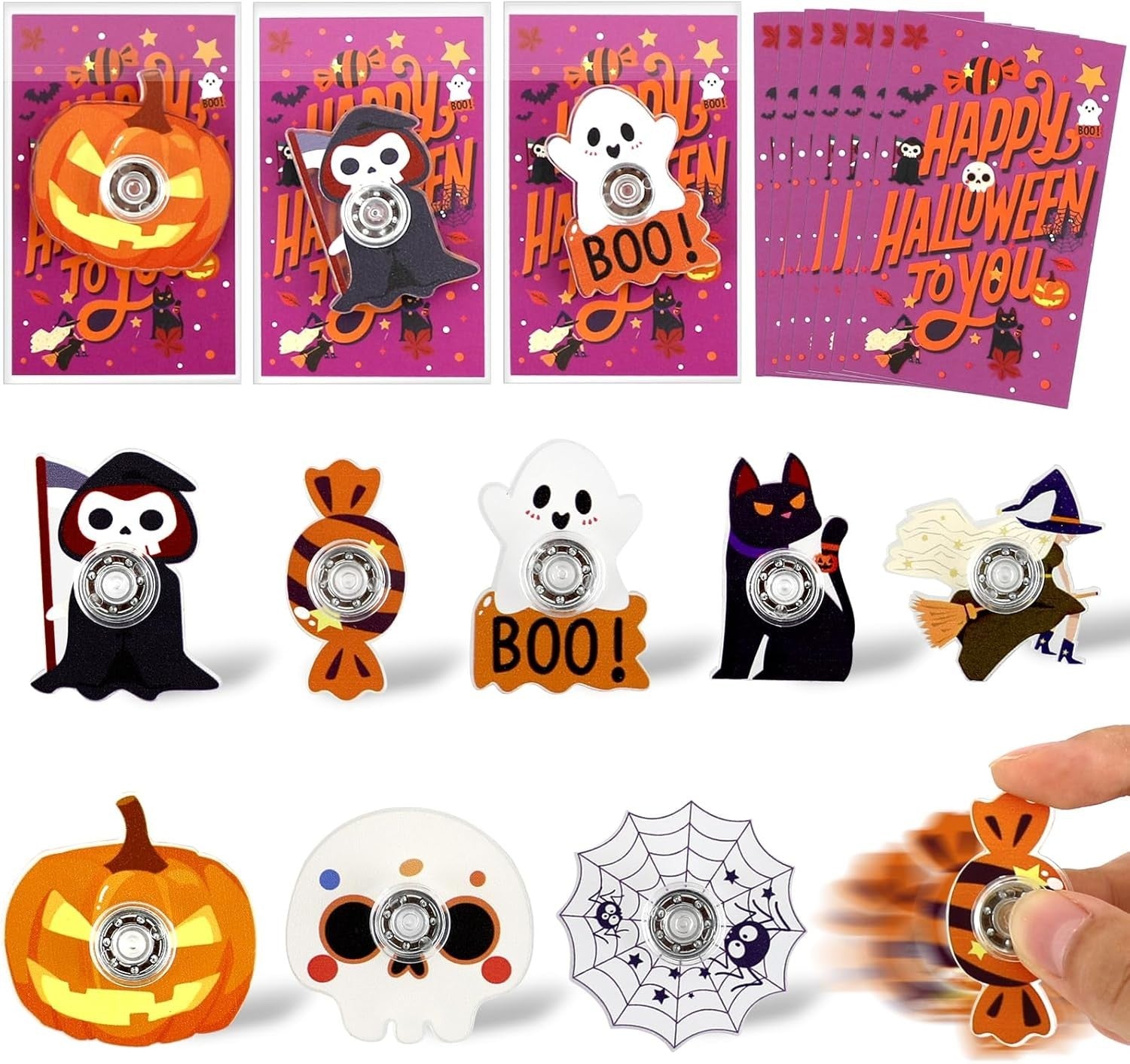 24pcs Halloween Fidget Spinners Bulk Party Favors Classroom Prizes