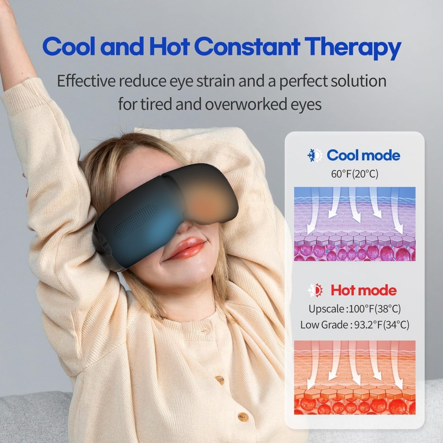 Hot & Cold Eye Massager Airbag Vibration Bluetooth Sleep Aid