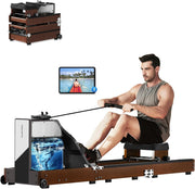 Triple-Fold Water & Magnetic Rowing Machine 32-Level Resistance App Rower 150KG