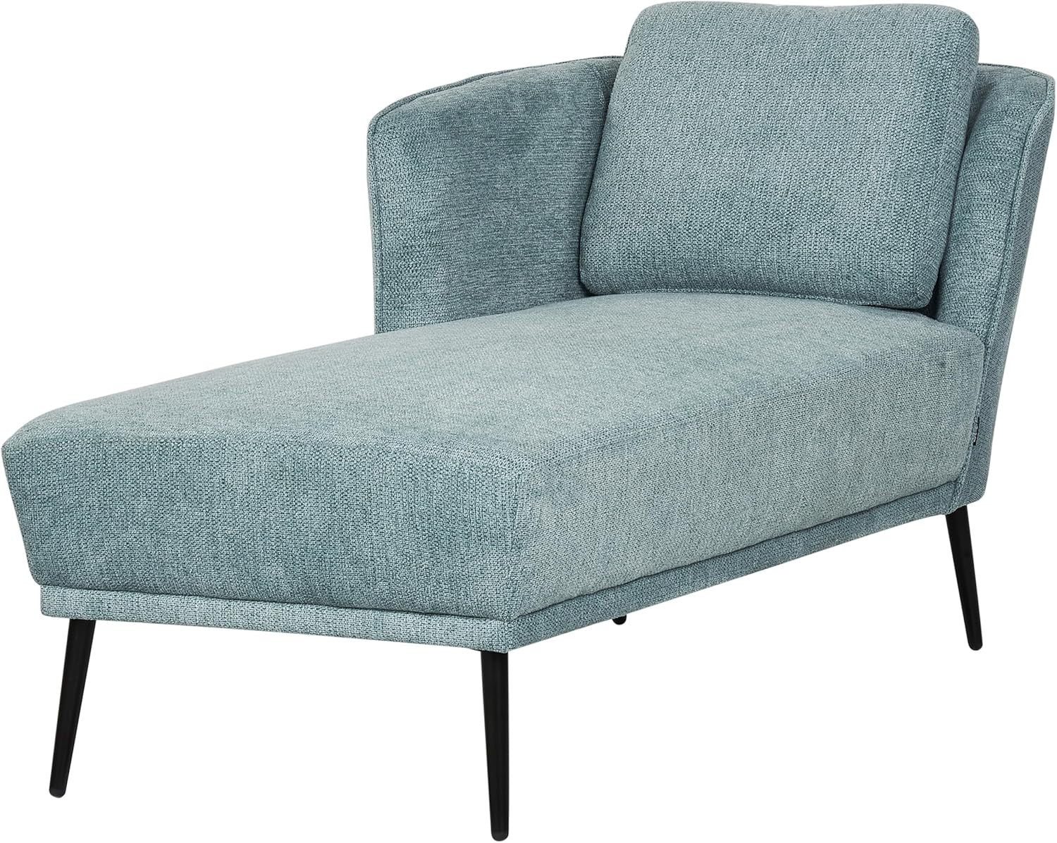 Retro Polyester Chaise Lounge Right Armrest Blue with Cushion Living Room