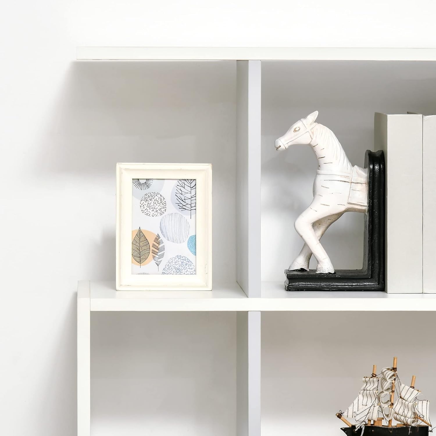Modern 5-Tier Bookcase with 13 Shelves, Freestanding Storage Unit White