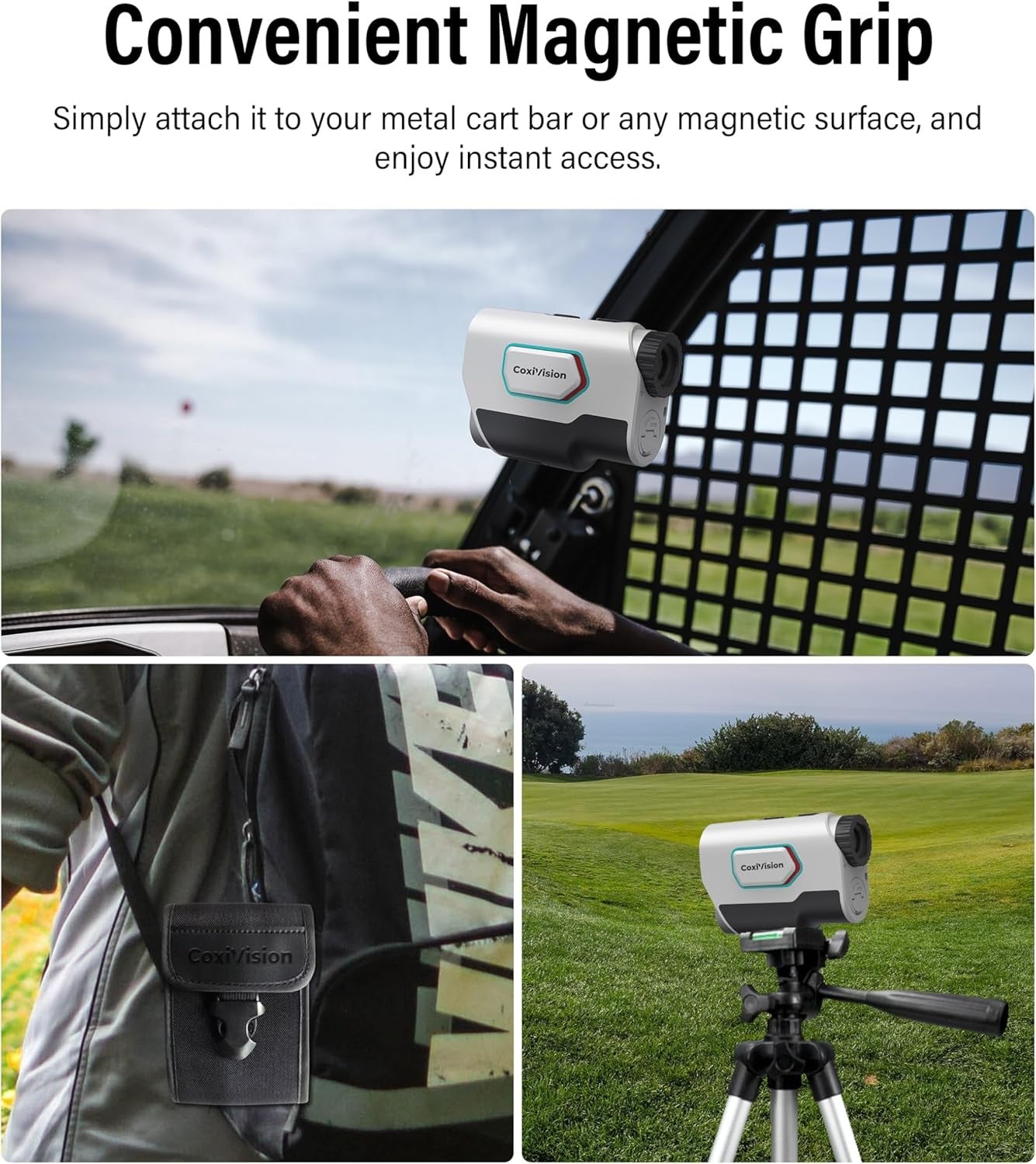 Golf Laser Rangefinder 1500 Yards Slope Mode Flag Lock Vibration 6X Zoom
