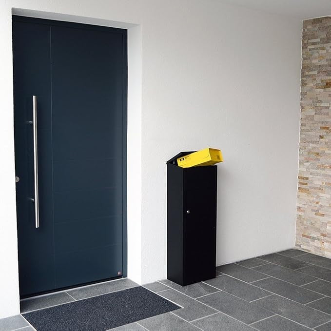 Lockable Parcel Mailbox Steel Post Box Secure Drop Slot Large Capacity
