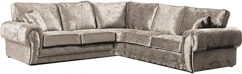 Luxury 5-Seater L-Shape Velvet Corner Sofa Mink High Back Cushions