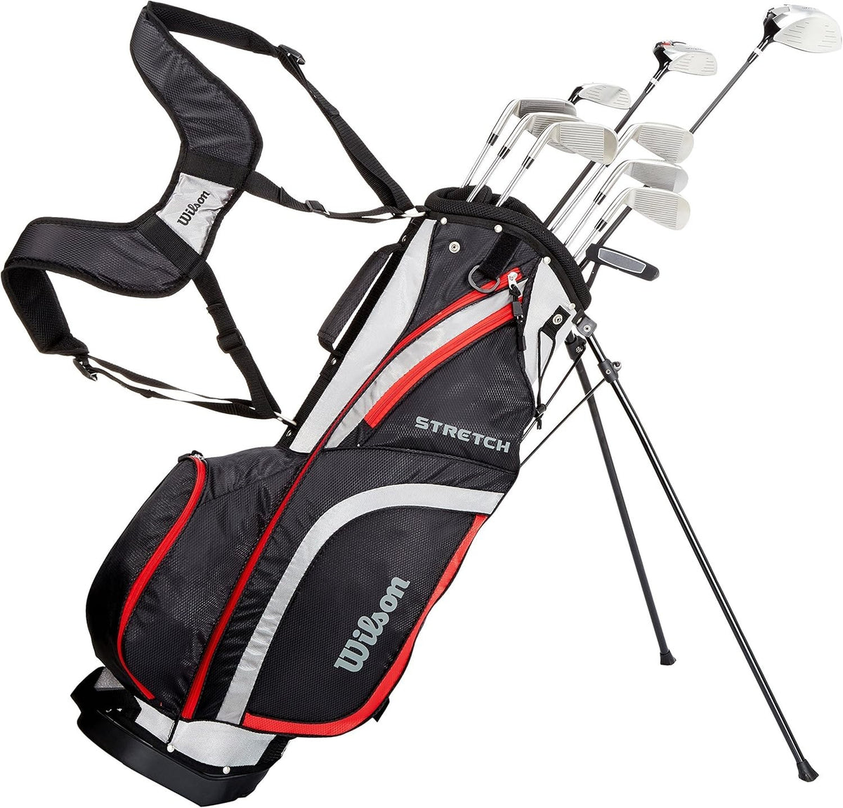 Mens Right Hand Complete Golf Club Set 10 Piece Stretch XL Stand Bag
