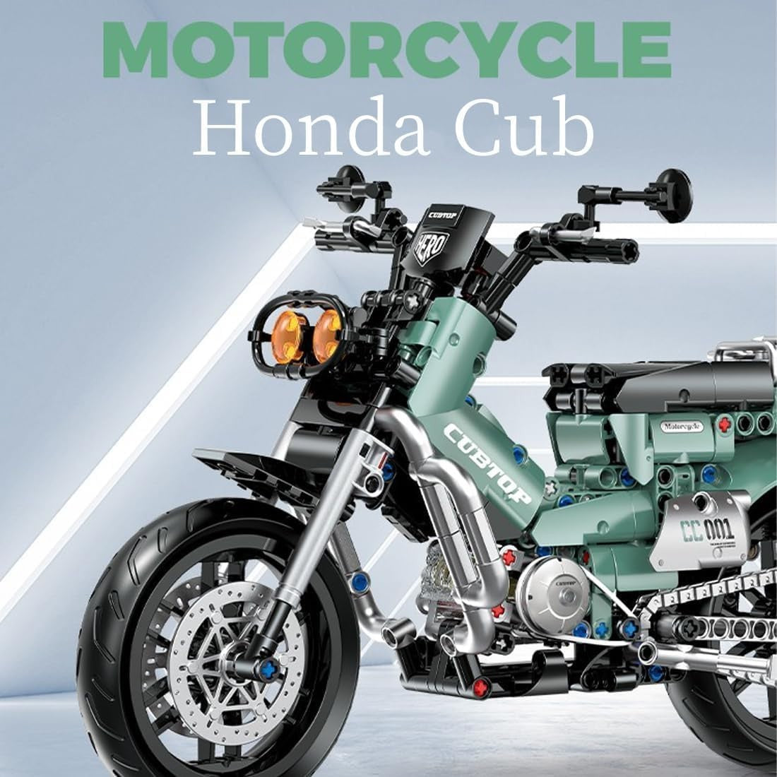 Highly Detailed 628-Piece Motorcycle Building Kit - Realistic Model for Adults &