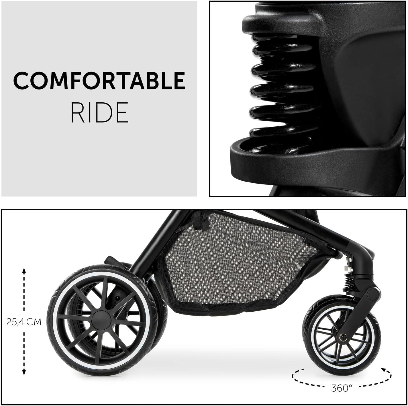 2 in 1 Pram Pushchair Birth–22kg, Carrycot & Seat, Foldable, UPF50+