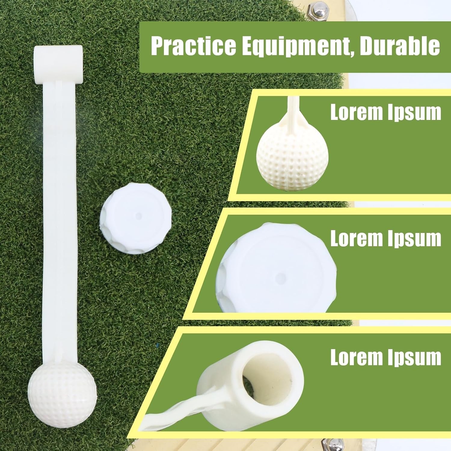 Golf Swing Trainer Mat with Arm Guide Practice Aid Large