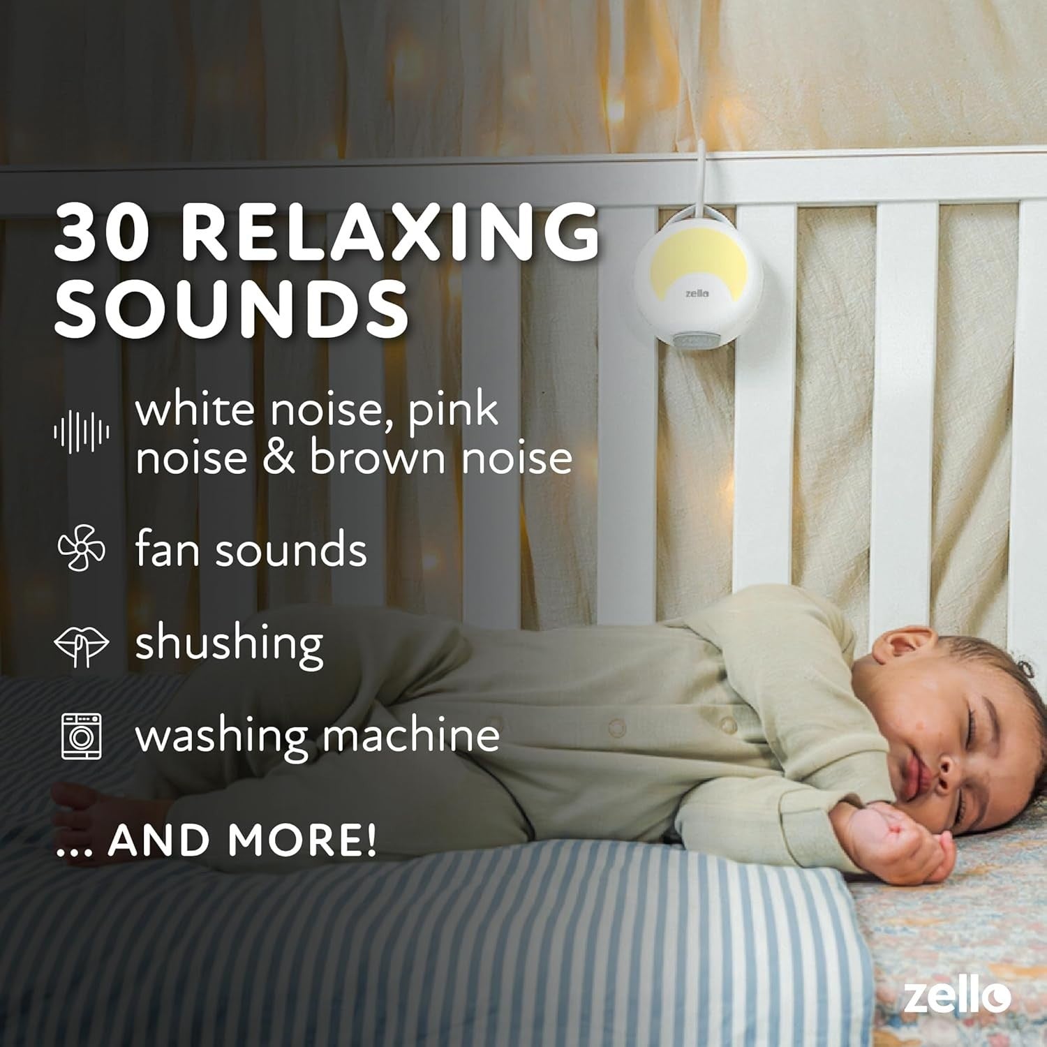 Portable Baby White Noise Machine Night Light Rechargeable Travel Sleep Aid