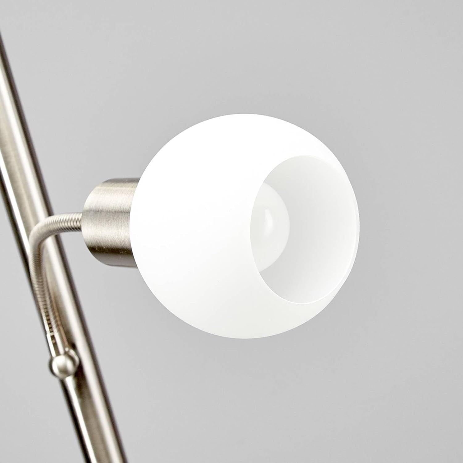 Modern Silver Floor Lamp with Reading Light Twin Head E27 Living Room