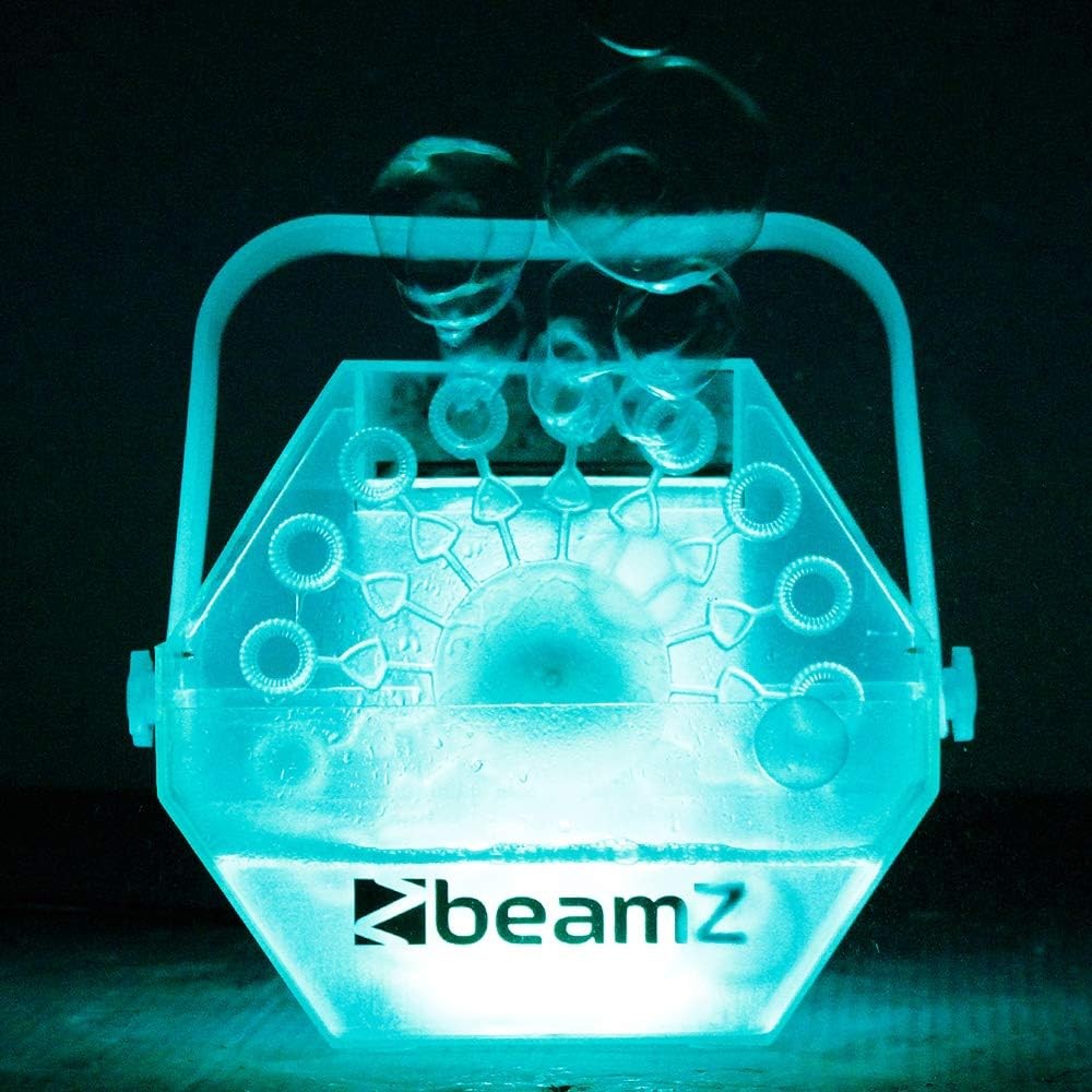 RGB LED Bubble Machine with 1L Fluid Portable Party Blower