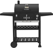 XL Outdoor Charcoal BBQ Smoker Grill with Thermometer & Side Tables