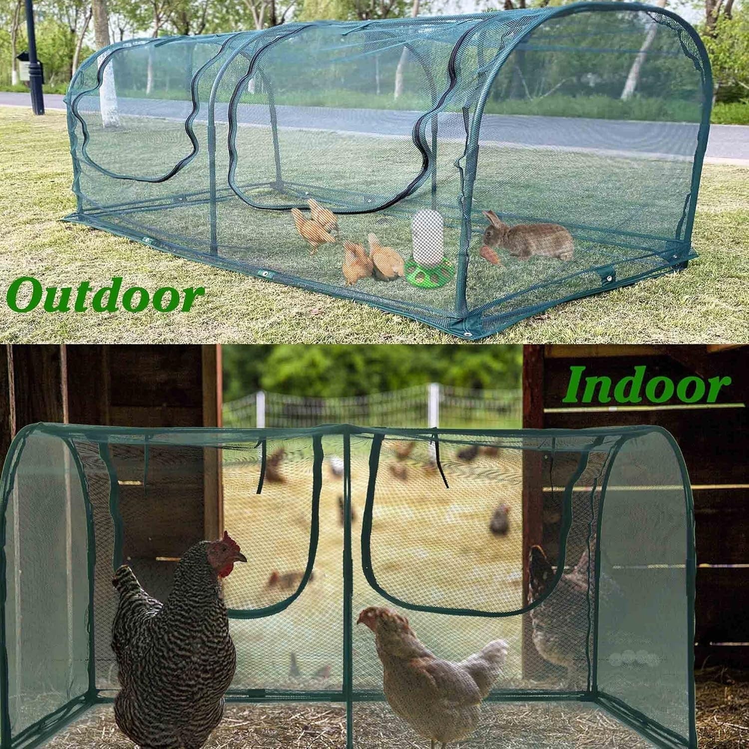 Portable Chicken Run Walk In Poultry Pen 180x90cm