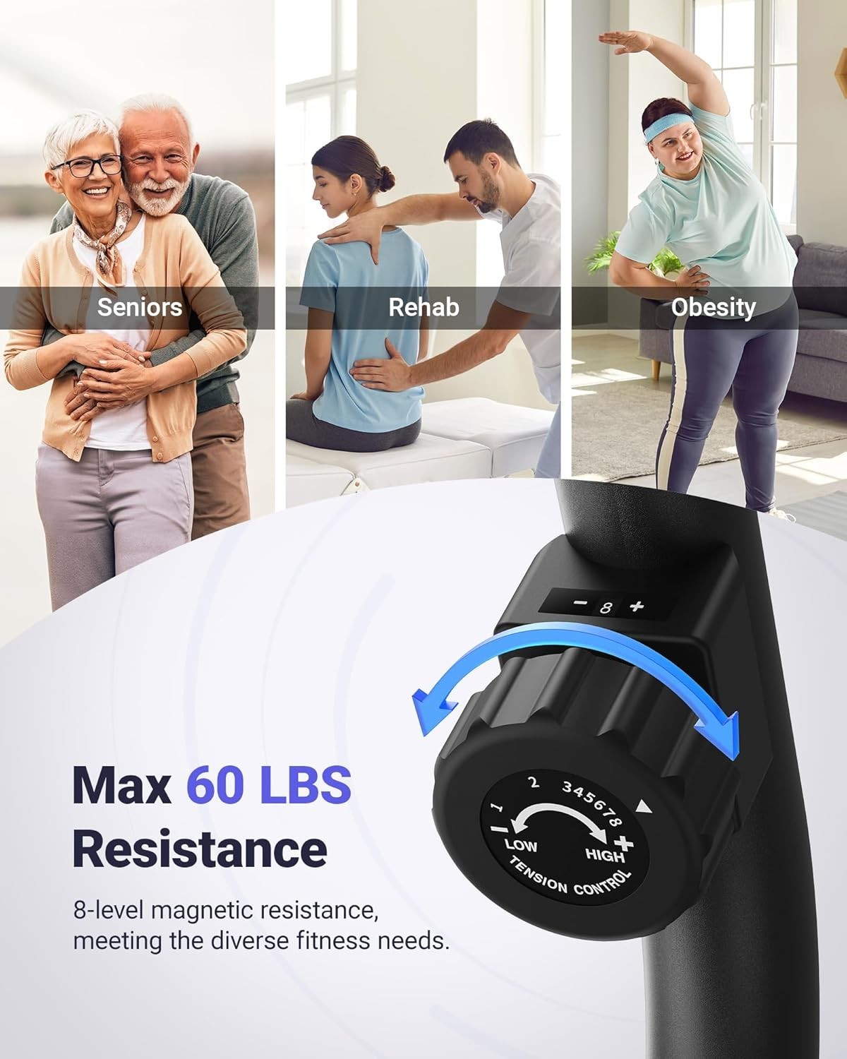Recumbent Exercise Bike Bluetooth App LCD Heart Rate Quiet Magnetic Home Fitness