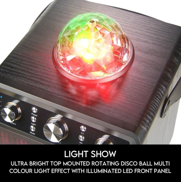 Portable Karaoke Machine with Wireless Mic & Disco Party LED