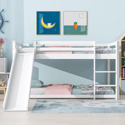 3FT Kids Bunk Bed with Slide & Adjustable Ladder, Space-Saving Pine Frame.