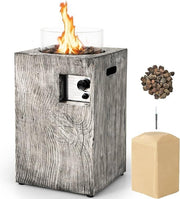 Outdoor Gas Patio Heater 30000BTU Portable Propane Fireplace w/ Cover Guard