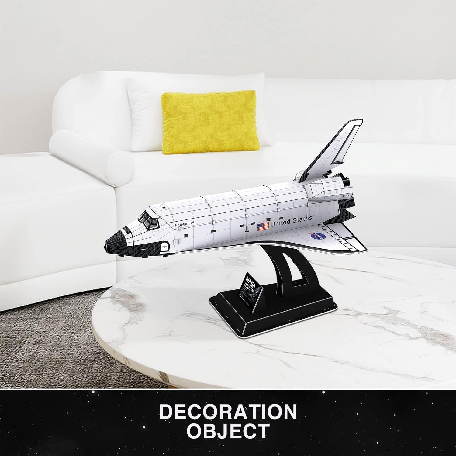 3D Space Shuttle Puzzle Model Kit - Educational, 126 Pieces, 33.5x49cm