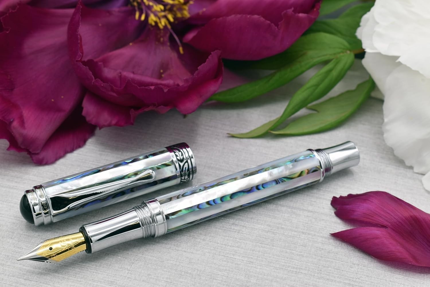 Limited Edition Fine Fountain Pen Abalone White Mother of Pearl