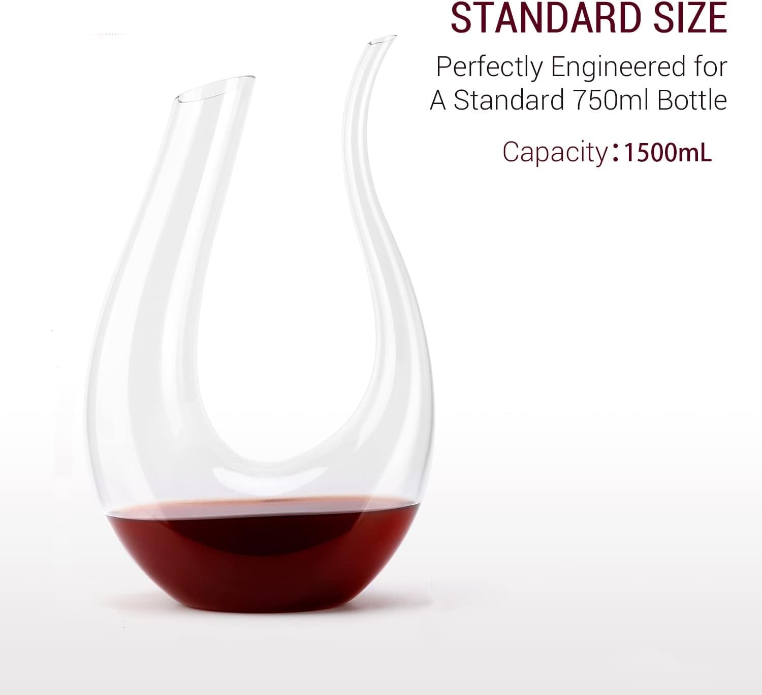 1500ml Swan Neck Wine Decanter Crystal Aerator with Cleaning Tools Gift Set