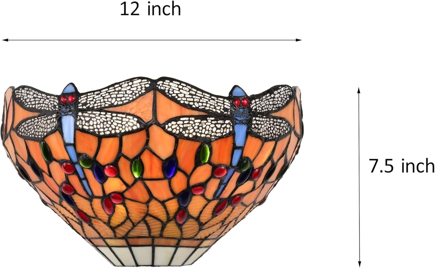 Tiffany Style Wall Light Stained Glass Sconce Vintage 7x13” Bedroom Lounge