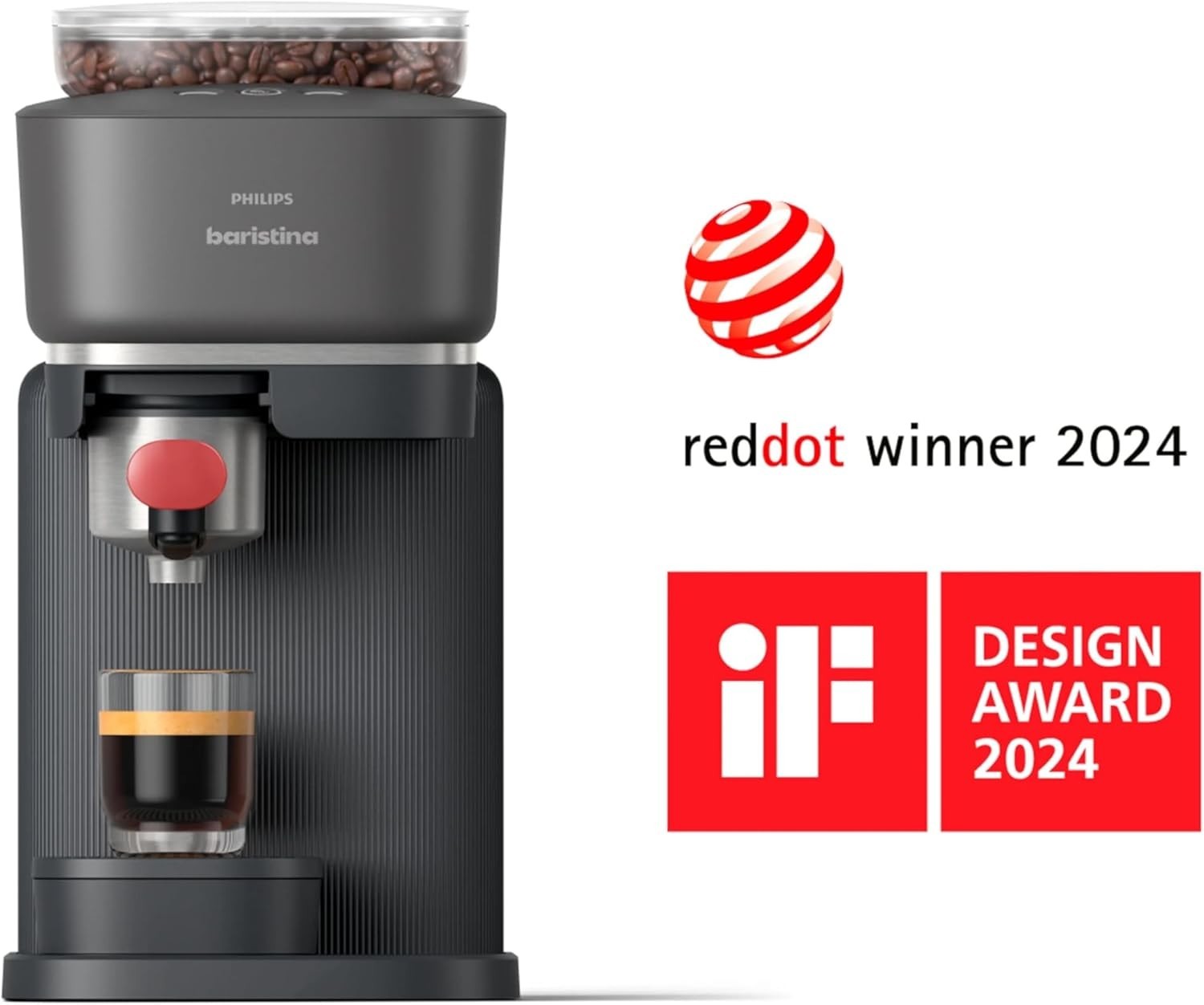 16 Bar Espresso Machine with Grinder | One-Touch Bean-to-Cup | Compact 1.2L