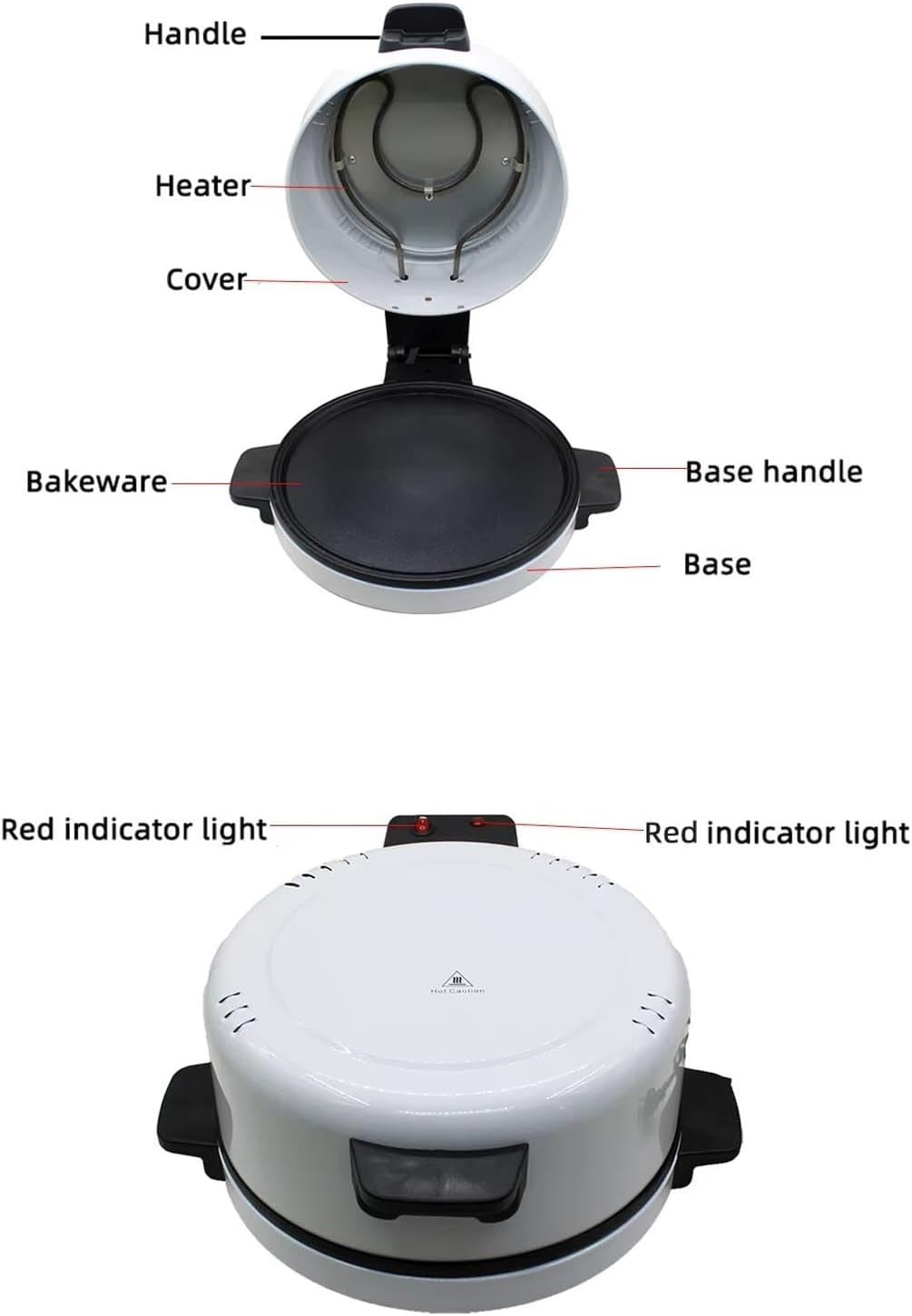 Electric Pizza Oven 2000W | 12" Nonstick Plate 440°C Fast Heat Countertop