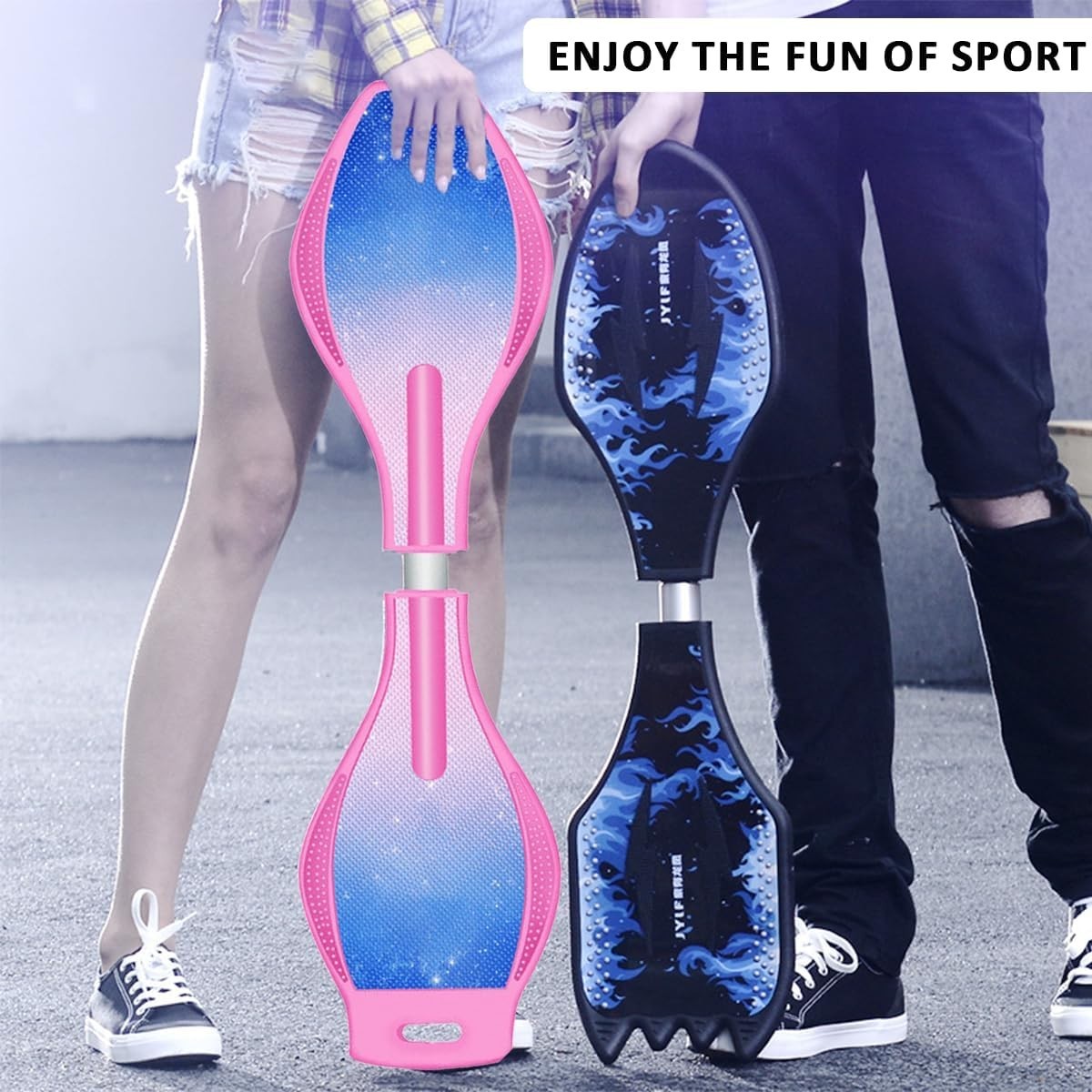 Youth Caster Board Waveboard LED Light Up Shortboard Skateboard