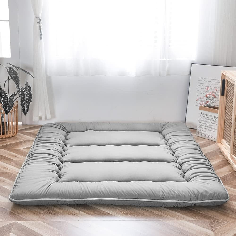 Premium Japanese Floor Futon Mattress - Thick Tatami Sleep Pad, Foldable Bed