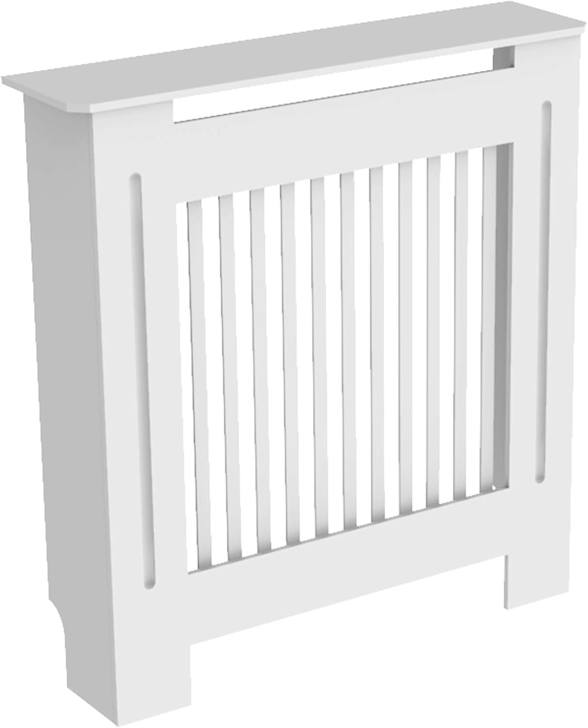 Large White Radiator Cover Cabinet 92cm MDF Horizontal Slat Heater Unit Shelf