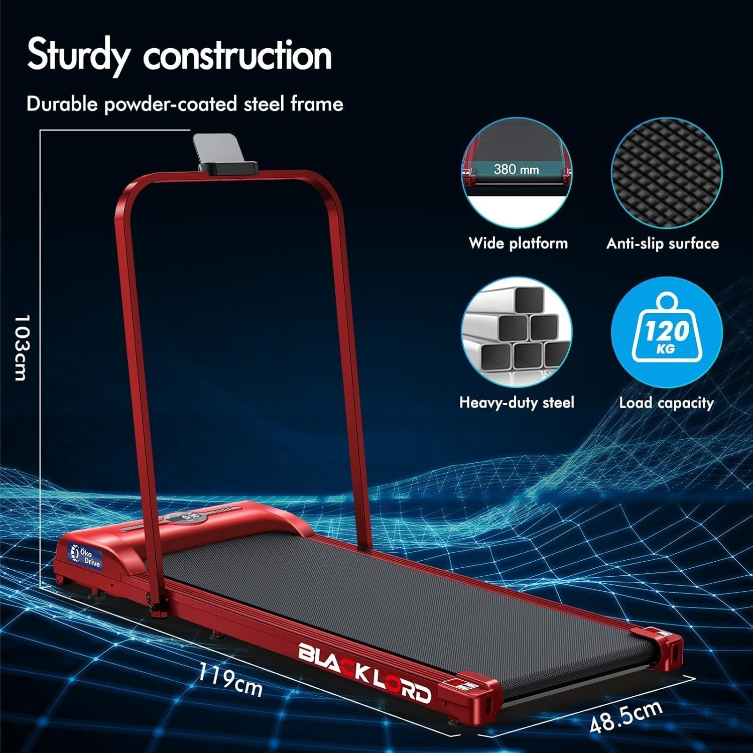 Compact Walking Pad Treadmill 9km/h Slim Under Desk Foldable Quiet Home Gym