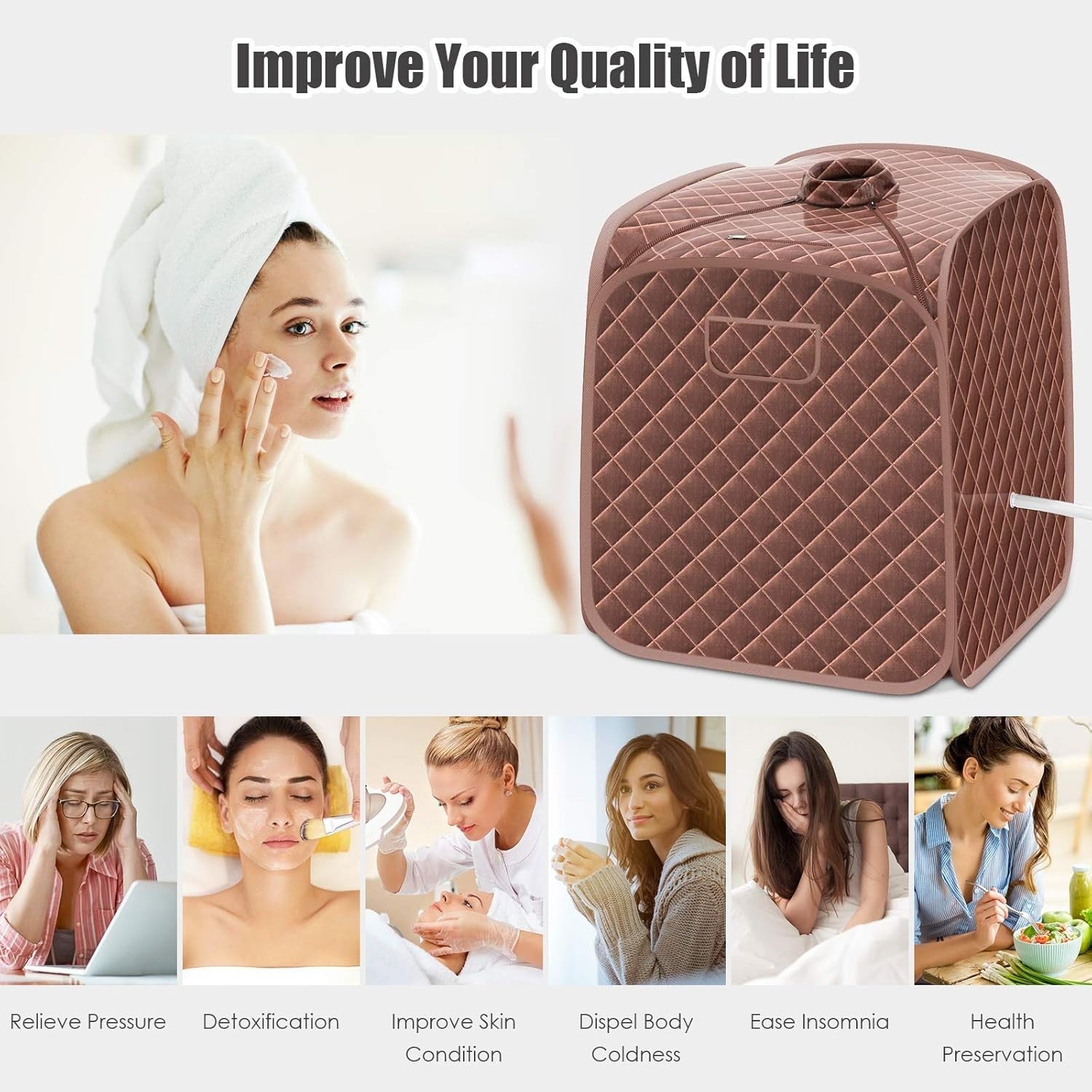 Portable Full Body Steam Sauna Tent – 3L Generator, Remote, Chair & Foot Roller