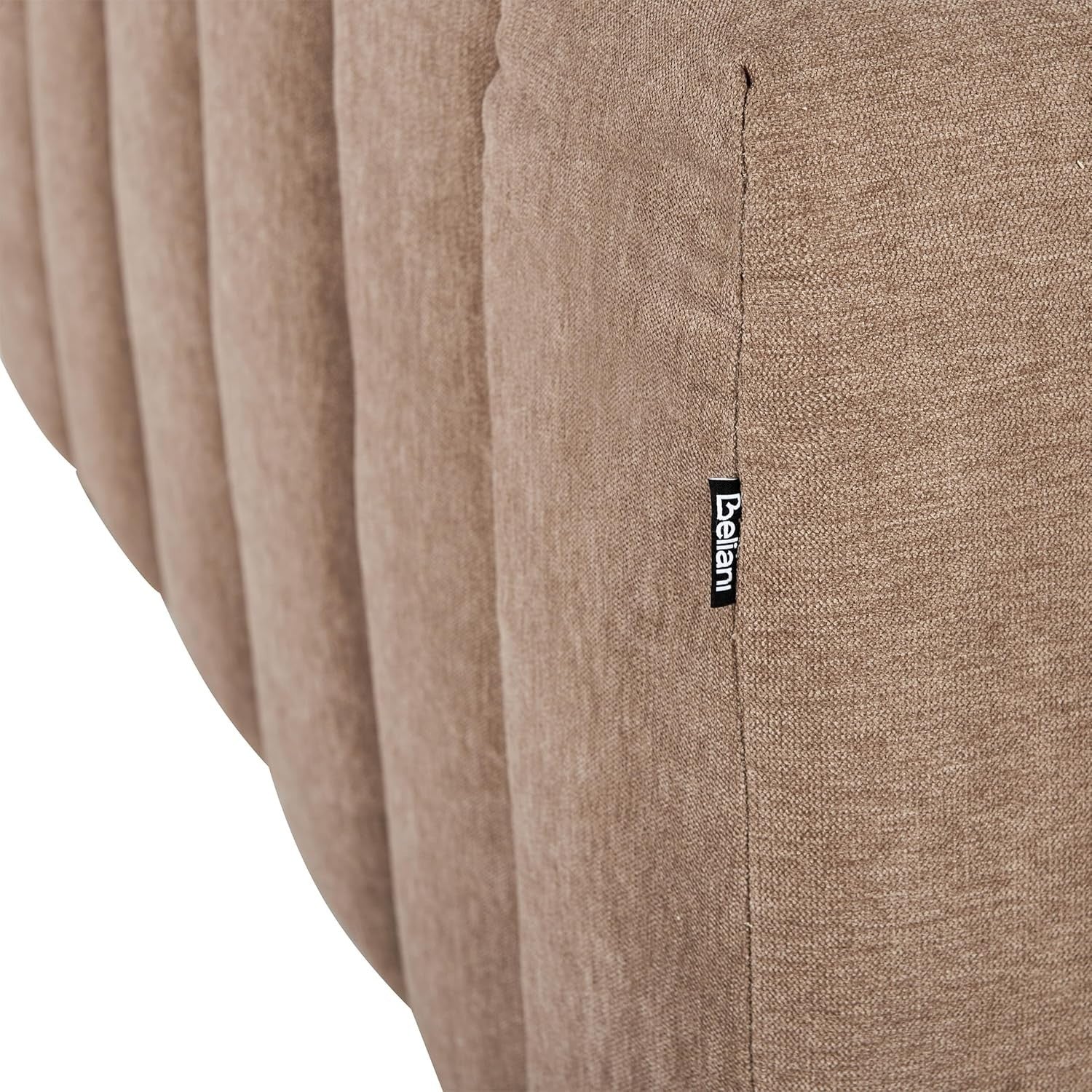Modern Right Hand Chaise Lounge | Fabric Upholstery + Cushion + Brown