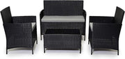 Rattan Garden Furniture Set 4 Seater Patio Sofa Table Outdoor Cushions