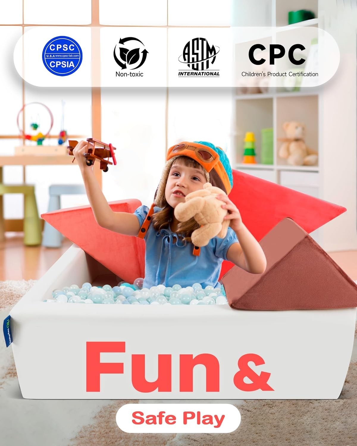 Modular Kids Play Sofa with Puzzle Pieces & Built-in Ball Pit – Soft, Safe Fun