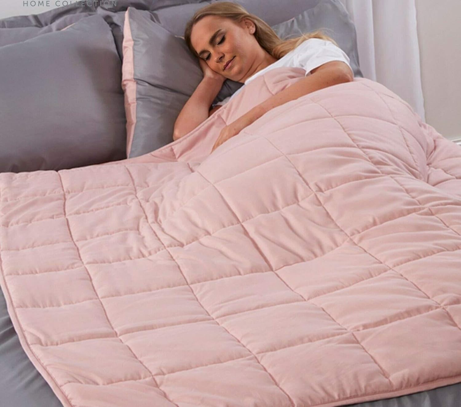 Pink 6kg Weighted Blanket 125x180cm Double Anxiety Relief Throw