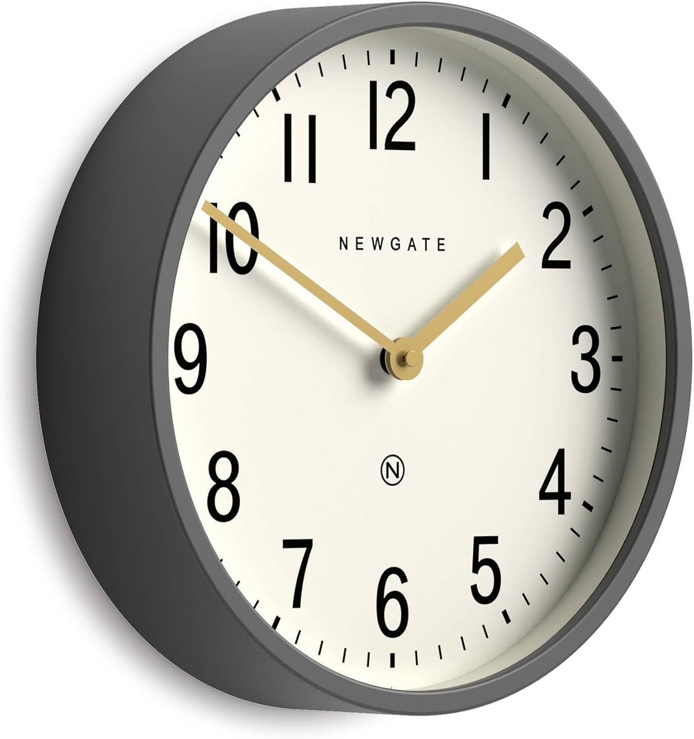 Silent Wall Clock 30cm Grey Metal Retro Modern Office Kitchen Decor