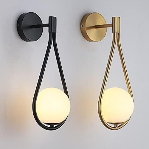 Vintage Black Globe Wall Lights 2PCS 5W LED Elegant Bedroom & Living Room