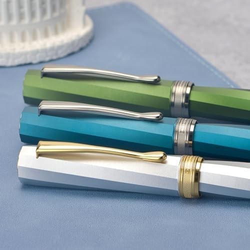 Fountain Pen Fine Titanium Nib Peacock Blue Executive Gift