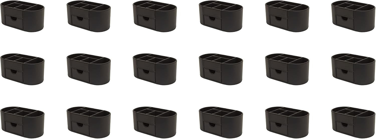 Faux Leather Desk Organiser 6 Compartments Drawer Tidy 18-Pack