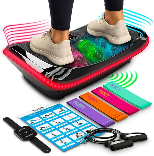 Black 4D Vibration Plate Exercise Machine Weight Loss Recovery Workout