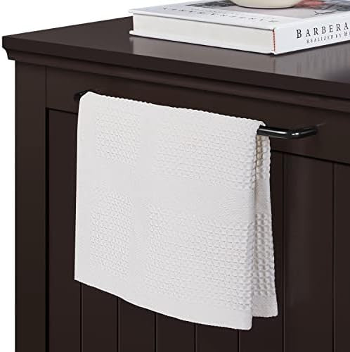 Hidden Cat Litter Box Furniture with Ventilation & Towel Rail, Espresso