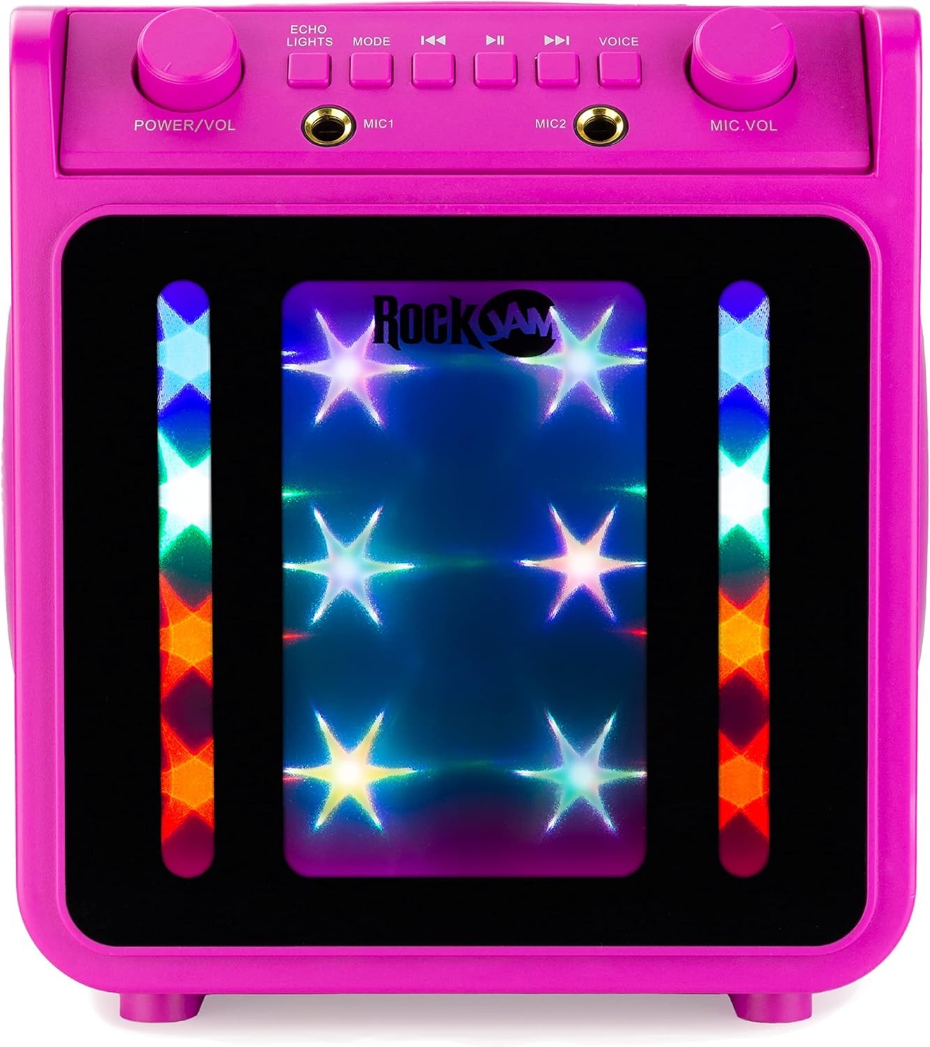 Bluetooth Karaoke Machine 10W with 2 Mics LED Light Party Speaker
