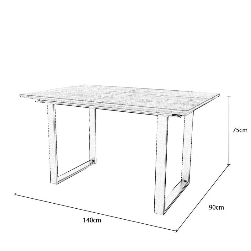 180cm Extending Dining Table Set with 4 Boucle Chairs Modern Wood Look