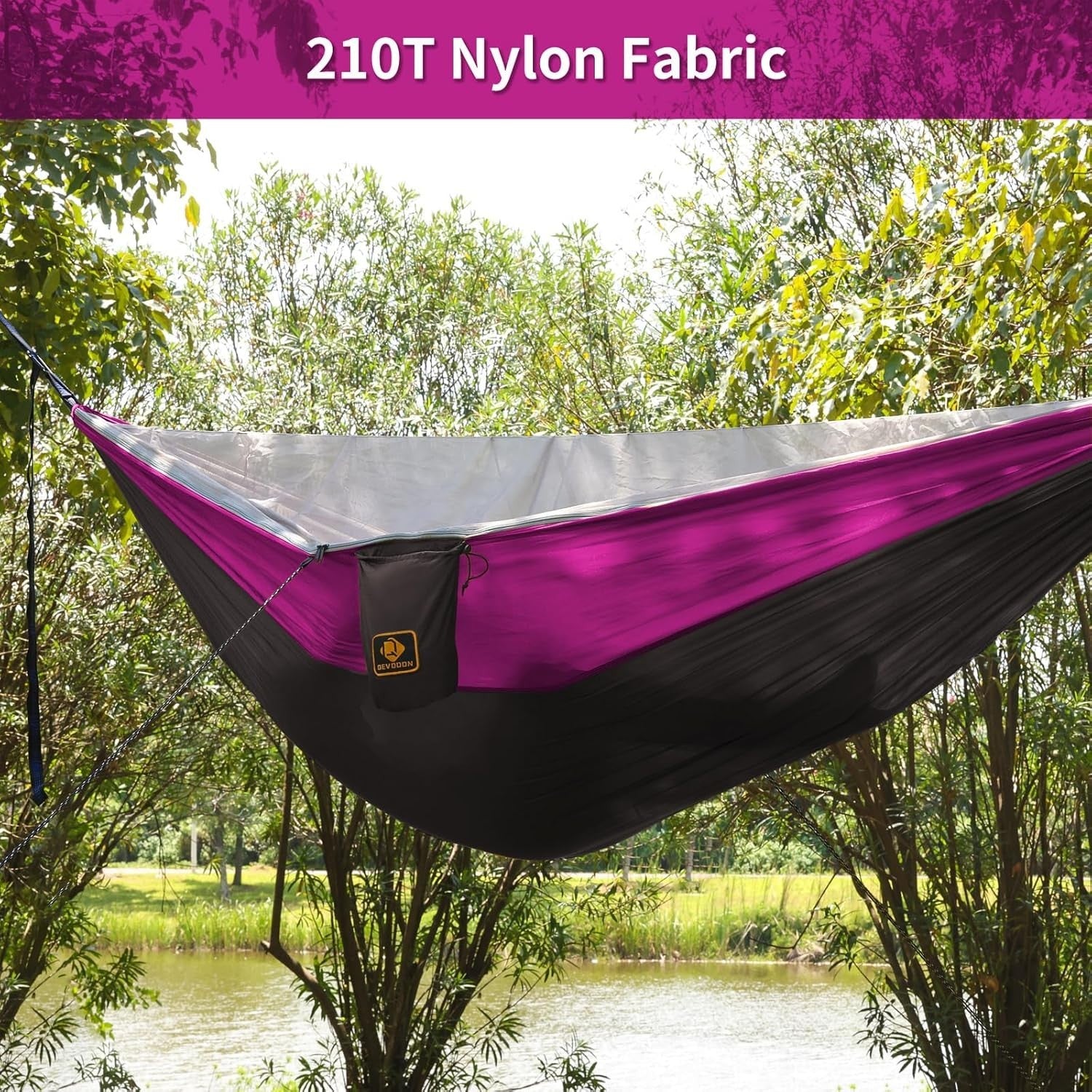 Camping Hammock with Mosquito Net Double Portable Nylon 500lbs Lightweight