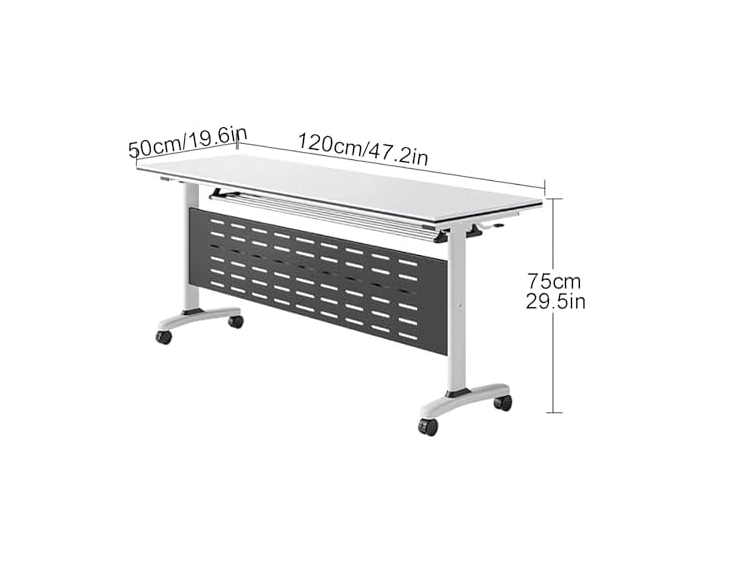 120x50cm Foldable Training Table w/ Lockable Wheels & Flip-Top Design