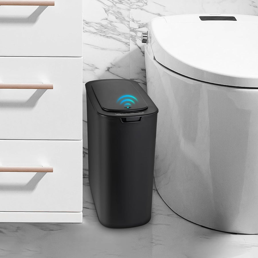 2.6G Touchless Motion Sensor Trash Can | Smart Bathroom Bin Black